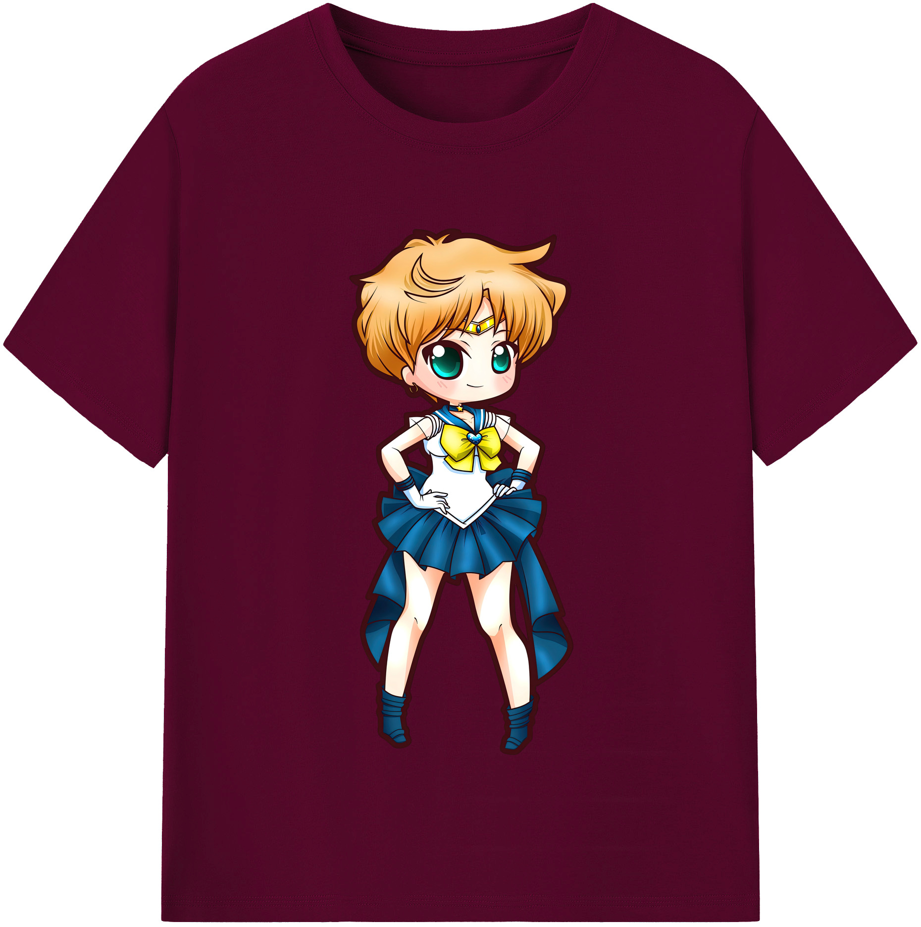 （画像用） 美少女戦士セーラームーン 天王はるか Sailor Moon Tenoh Haruka レディースカジュアルプリントTシャツ（綿100％）